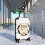 Hard-shell Carry-On Suitcase — "God Money Power" Laurel Design