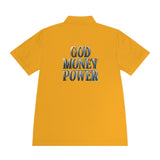 God Money Power Polo — Men's Religious Statement Sport Shirt