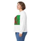 Long Sleeve Tee — Retro Religious Icon Graphic (Green/Red)