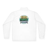 Quarter-Zip Pullover — "God Money Power" Graphic
