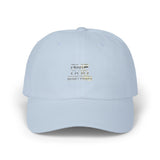 Dad Cap — Minimalist Tiny Text White Baseball Hat
