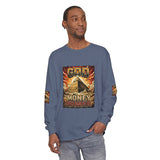 Long Sleeve T‑Shirt — "God Money Power" Pyramid Graphic