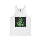 Religious Rock Band Tank — 'God Money Power' Neon Saint Graphic Tank Top