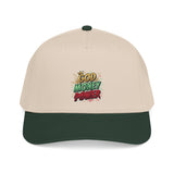 Mid Profile Baseball Cap — "God Money Power" Embroidered Retro Logo Hat
