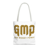 GMP 'God Money Power' Gold Logo Tote Bag - Inspirational Christian Canvas Tote