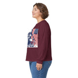 Long Sleeve Tee - Patriotic Bandana Mask Design with 'God, Money & Power' Graphic