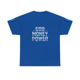 God Money Power Graphic Tee — Blue Urban Streetwear T-Shirt