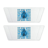 Men's Slide Sandals — 'Good Money Power' Blue Graphic Removable-Strap Slides