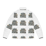 God Money Power Puffer Jacket — Graphic All-Over Print Men's Jacket