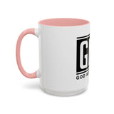 GMP 'God Money Power' Accent Coffee Mug – Bold Black Logo 11/15oz