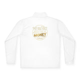 Quarter-Zip Pullover — 'Put God First, Then the Money' Gold Script Pullover