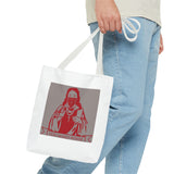 God Money Power Tote Bag - Red Graphic Religious Icon Design