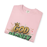 God Money Power T-Shirt — Bold Comic Typography Tee