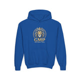 Youth Lion Crest Hoodie — GMP Gold Emblem Kids Pullover