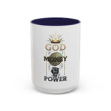 God Money Power Accent Coffee Mug — Inspirational Faith & Wealth Design (11/15 oz)