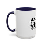 GMP "God Money Power" Accent Coffee Mug — Bold Black Scripture-Inspired Design (11/15oz)