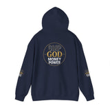 GMP GOD Money Power Hoodie — White Graphic Logo Streetwear Hoodie