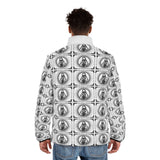 Men's Puffer Jacket — Vintage Test Pattern All-Over Print