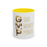 Coffee Mug — G.M.P. (God Money Power) Gold Accent Ceramic Mug