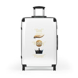 Suitcase — 'God Money Power' Graphic Carry-On Luggage