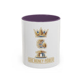 Accent Coffee Mug — "God Money Power" Crown & Wealth Icon Ceramic Mug (11/15oz)