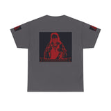 Graphic Tee - Red Mystic Hooded Figure Streetwear