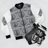 Retro TV Icon Bomber Jacket — Monochrome Vintage Screen Print
