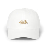 Classic Dad Cap — Gold 'G.M.P.' Embroidered Casual Baseball Hat