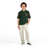 Youth Polo Shirt - Tiger Graphic "God • Money • Power"