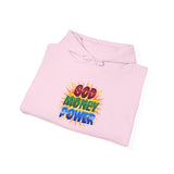 God Money Power Hoodie — Colorful Inspirational Religious Graphic Pullover