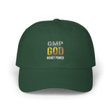 Classic Dad Cap — 'GMP GOD' Embroidered White Baseball Hat