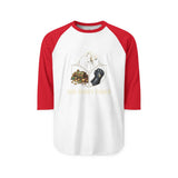 Raglan Shirt - 'God • Money • Power' Vintage Graphic Baseball Tee