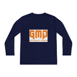 GMP "God Money Power" Youth Long Sleeve Tee - Orange Logo