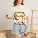 God Money Power Graphic T-Shirt — Bold Gold Faith & Hustle Tee