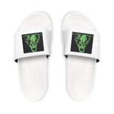 Men's Removable-Strap Slides — Neon Green Alien Graphic Sandals