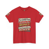 Put GOD First Hustle For The MONEY Tee - Faith & Motivation Graphic T-Shirt