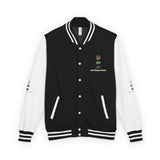 Letterman Jacket — "God • Money • Power" Embroidered Red & White Varsity
