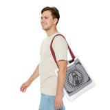 Religious Icon Tote Bag — "God Money Power" Graphic Canvas Tote