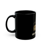 God • Money • Power Black Ceramic Mug — Religious Icon & Wealth Symbol Coffee Cup (11oz/15oz)