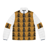 Men's Puffer Jacket — Vintage Monk Pattern All-Over Print