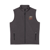 God Money Power- Men's Black Soft Shell Vest – Small American Flag Chest Patch