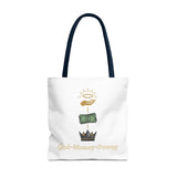 God • Money • Power Tote Bag — Faith-Inspired Money Crown Design