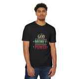 God Money Power T-Shirt – Retro Faith & Hustle Graphic Tee