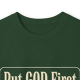 Inspirational Faith Hustle Long Sleeve Tee — “Put GOD First, Hustle For The MONEY, Put Yourself In POWER”