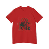 God Money Power T-Shirt — Bold Typography Faith & Hustle Tee