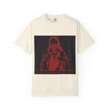 T-Shirt — Red Blindfolded Nun Graphic Tee (I Gave Money, Woke Up)