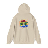 God Money Power Hoodie — Colorful Inspirational Religious Graphic Pullover