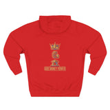 God Money Power Hoodie — Crown & Coin Vertical Graphic Fleece Hoodie