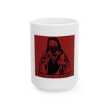 Religious Icon Red Bandana Mug – God Money Power Ceramic Coffee Cup (11oz, 15oz)