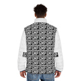 GMP Logo Puffer Jacket — Black & White All-Over Printed Men’s Jacket